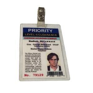 Stargate SG-1 SGC Priority Level 6 Badge Doctor Daniel Jackson 79129